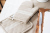 White Stripe Oven Mitts