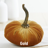 Pumpkin Small Velvet, Valentine's mantel, Autumn table, Gift: Emerald