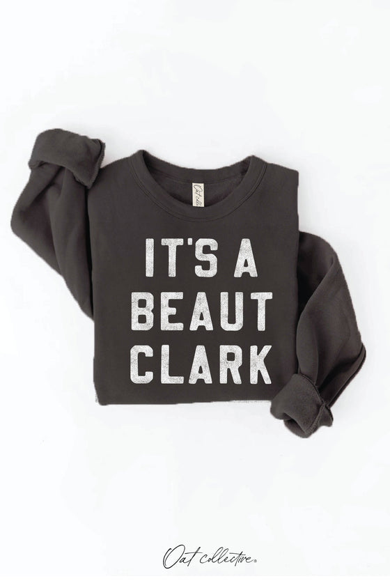 IT'S A BEAUT CLARK Graphic Sweatshirt : HEATHER DUST / S