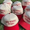 American Honey Vintage Trucker Hat, Fourth of July Hat : Red / Khaki