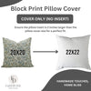 Unique Block Print Linen Blend Pillow Cover - Mandakini: Linen Blend / One Side / 14X20