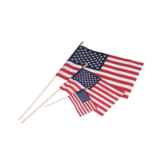American Flag on Staff: 8"x12"