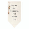 Canvas Banner with Gold Bells - Wonderful Time: Canvas / Metal Bells / Plastic Tube / Banner: 28" L x 14" W, Tube Packaging: 14.25" H x 2.5" Dia