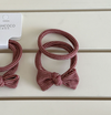 Red Striped Bow Seamless Hair Ties (Set of 4) : Assorted