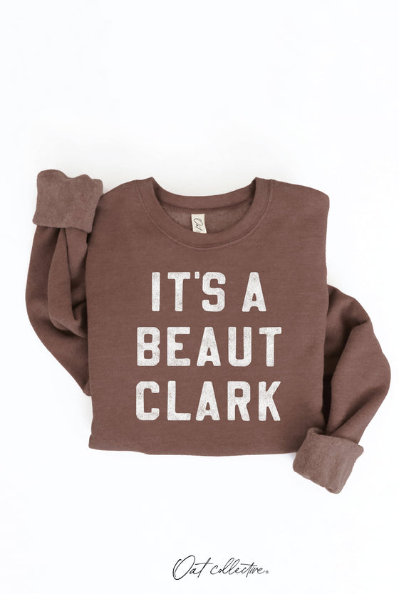 IT'S A BEAUT CLARK Graphic Sweatshirt : HEATHER DUST / L