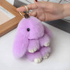 Cut Rabbit Pom Pom Key Chain KC0225-5! (6PC): L. GREY