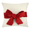Velvet Bow Pillow - Red