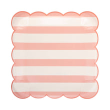  Pink Stripe Paper Plate