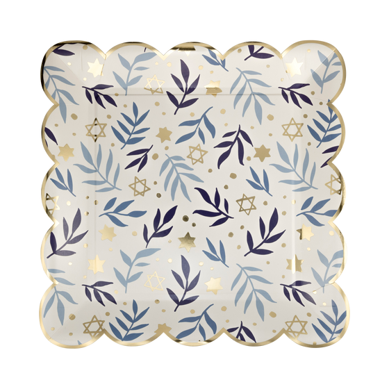 Hanukkah Stars & Branches Plate