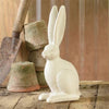 Small Ceramic Sitting Hare- Matte White