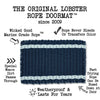 Lobster Rope™ Doormat: Navy with Light Tan Tailored Stripes: Large (24" x 36")