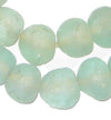 24mm Jumbo Clear Aqua Recycled Glass Beads