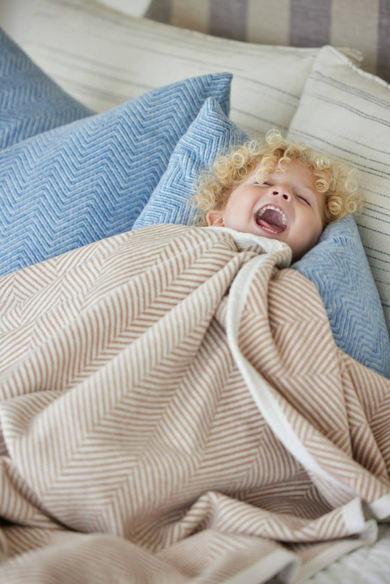 Harborview Herringbone Blanket: Tan
