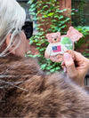 Hand-painted Americana Teddy Compact Mirror | Eco-Friendly