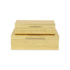 Lusan Set of 2 Rectangular Nesting Decorative Storage Boxes: Cream Shagreen