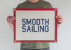 Smooth Sailing Felt Banner: Smooth Sailing Black and White
