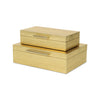 Lusan Set of 2 Rectangular Nesting Decorative Storage Boxes: Navy Shagreen