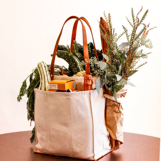 Blue Stripe Canvas Tote