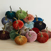 Pumpkin Small Velvet, Valentine's mantel, Autumn table, Gift: Emerald