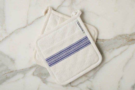 Blue Stripe Pot Holders