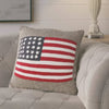 American Flag Pillow- Gray