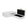 Lusan Set of 2 Rectangular Nesting Decorative Storage Boxes: Navy Shagreen