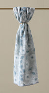 Cadet Blue Gauze Block Printed Towel