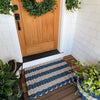 Lobster Rope™ Outdoor Doormat: Sand & Navy Cabana Stripes: Large (24" x 36")