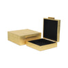 Lusan Set of 2 Square Nesting Decorative Storage Boxes: Navy Blue Shagreen