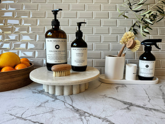 Heirloom Dish Soap in Amber Glass Dispenser: Australian White Grapefruit