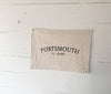 Custom Town Name Canvas Banner Flag with Grommets: Navy