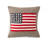 American Flag Pillow- Gray