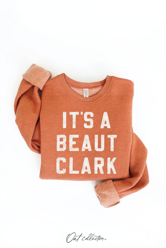 IT'S A BEAUT CLARK Graphic Sweatshirt : HEATHER DUST / S