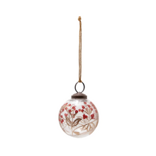  2" Etched Berry Glass Ornament