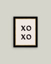 XOXO White Black Framed Art