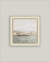 Sailboat Landscape Framed Antique Art: 16x16