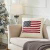 American Flag Felt Pillow - Cream