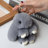 Cut Rabbit Pom Pom Key Chain KC0225-5! (6PC): IVORY