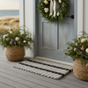 Lobster Rope™ Outdoor Doormat: Sand with 2 Black Stripes: 24x36