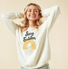 STAY GOLDEN SWEATSHIRT: HEATHER DUST