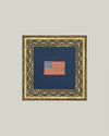 Gingham Flag Framed Antique Art: 9x9