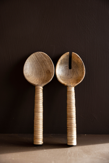  Rattan Salad Server Set