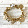 Gold Charm Coin Bracelet