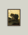 Clump of Trees Framed Antique Art