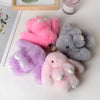 Cut Rabbit Pom Pom Key Chain KC0225-5! (6PC): L. GREY