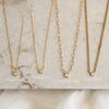 CZ Chain Necklace: Gold / 3mm Round Cut Simple Chain