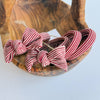 Red Striped Bow Seamless Hair Ties (Set of 4) : Assorted