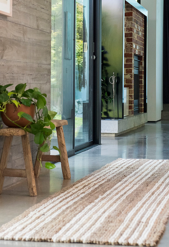 Osbourne Stripe Jute Mats, Runners & Rugs: 100% Jute / 2'6" x 14'