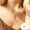 CZ Poppy Cross Charm: Gold Vermeil