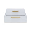 Lusan Set of 2 Rectangular Nesting Decorative Storage Boxes: Navy Shagreen